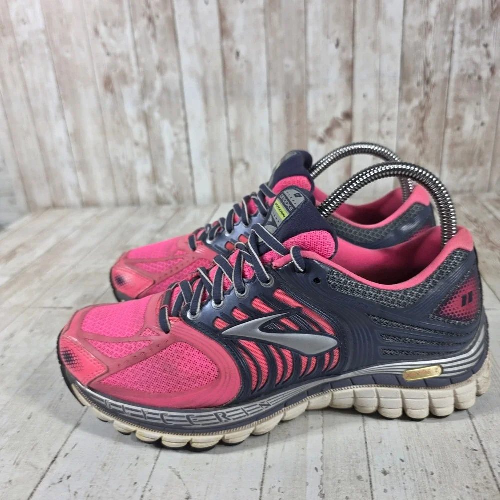 Brooks Glycerin 11‎ Womens Running Shoes Pink Navy Blue 1201371B813 Size 7.5 B